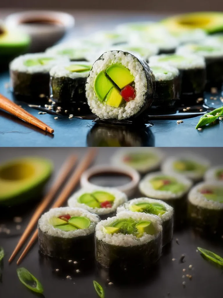 Easy Vegan Avocado Sushi Rolls Recipe First Image