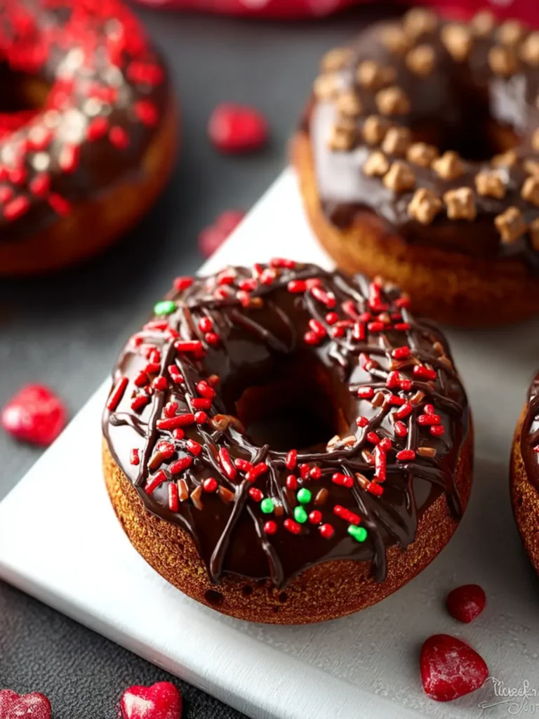 Chocolate Gingerbread Baked Doughnuts First Image
