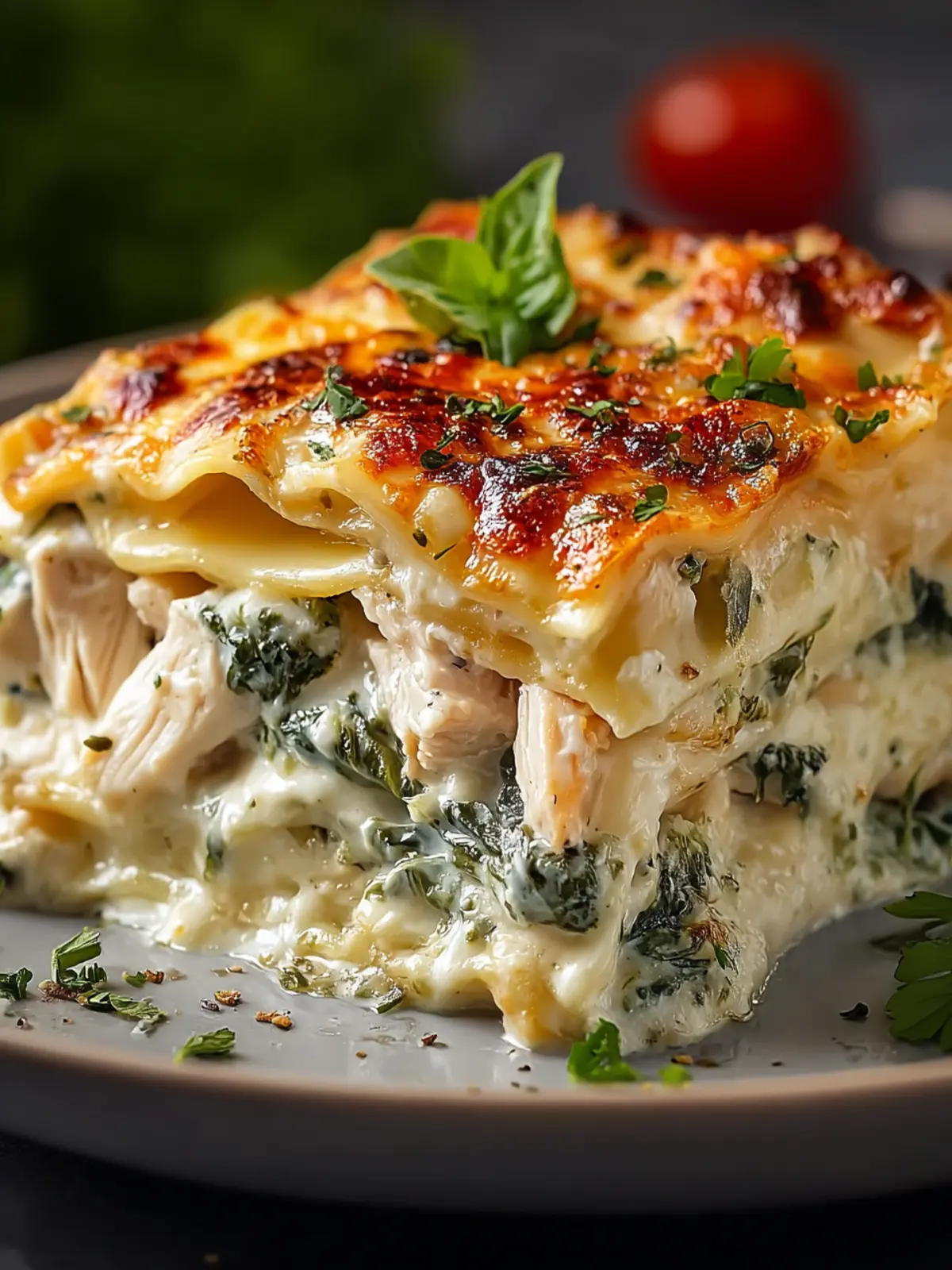 Creamy White Chicken & Spinach Lasagna for Comfort Food Bliss First Image