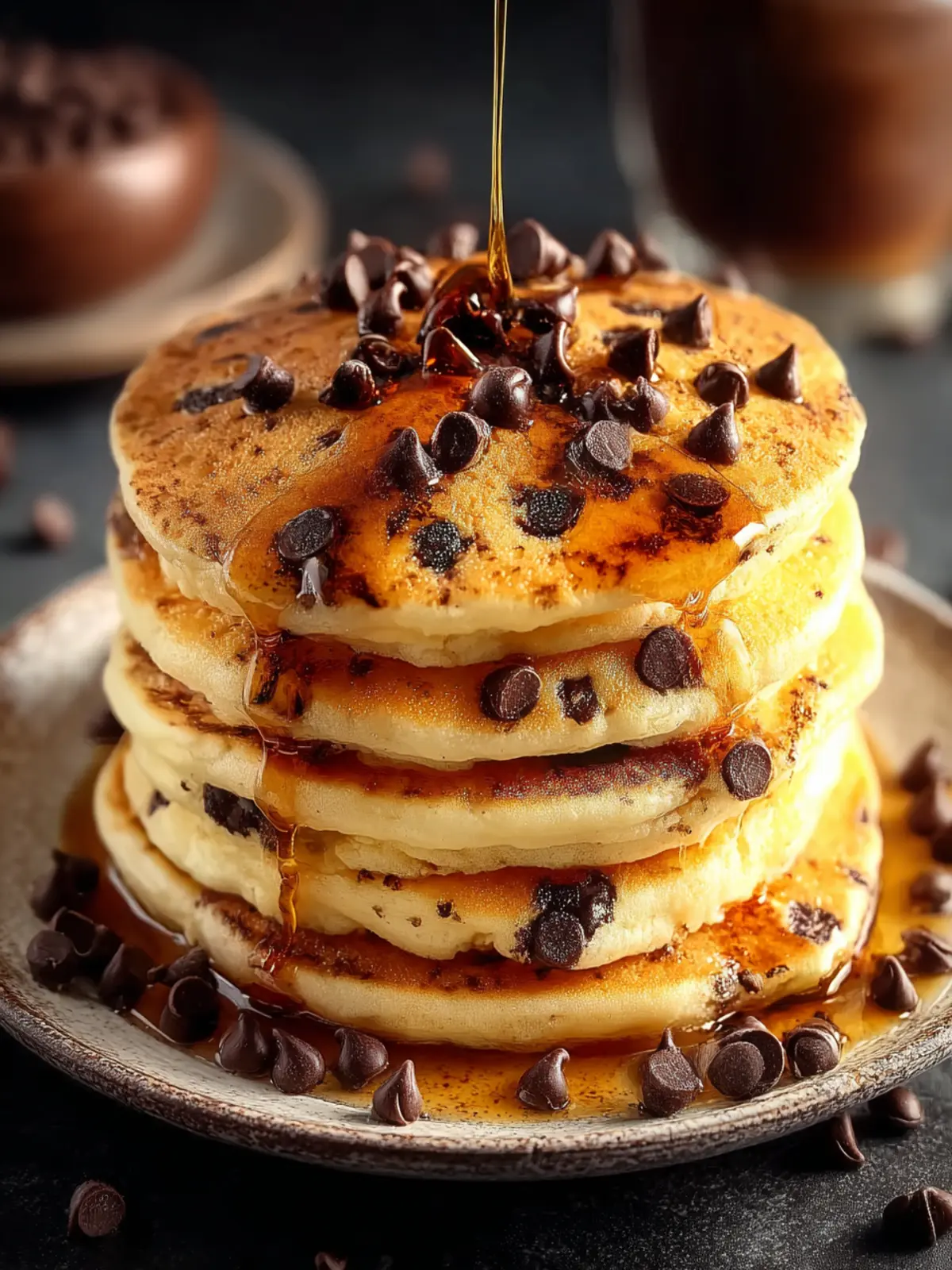 Chocolate Chip Pancakes Morning First Image