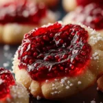 Christmas Thumbprint Cookies with Raspberry Jam First Image