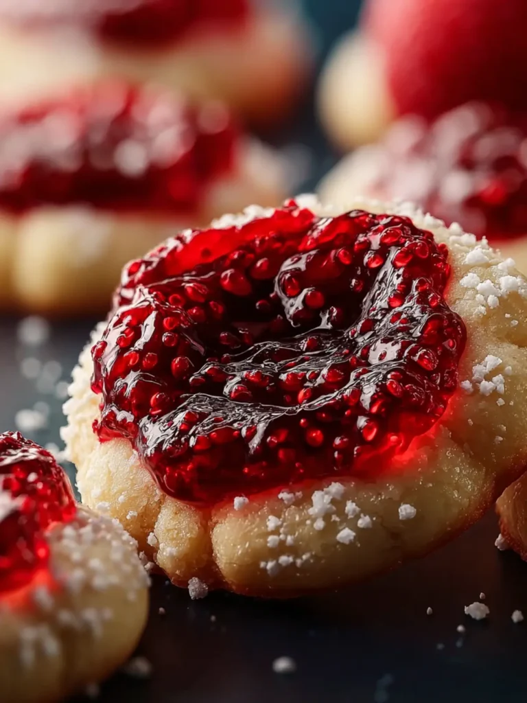 Christmas Thumbprint Cookies with Raspberry Jam First Image