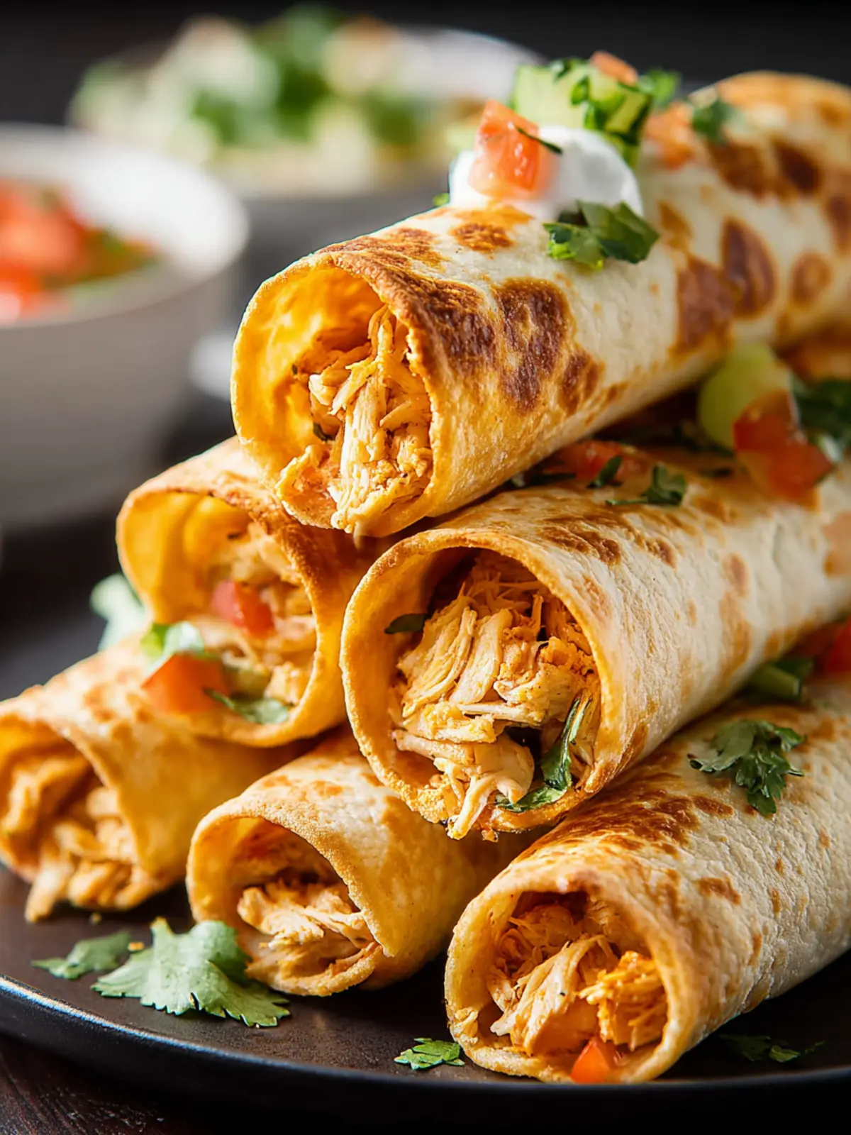 Crispy Super Bowl Easy Chicken Taquitos – 5 Ingredients! First Image