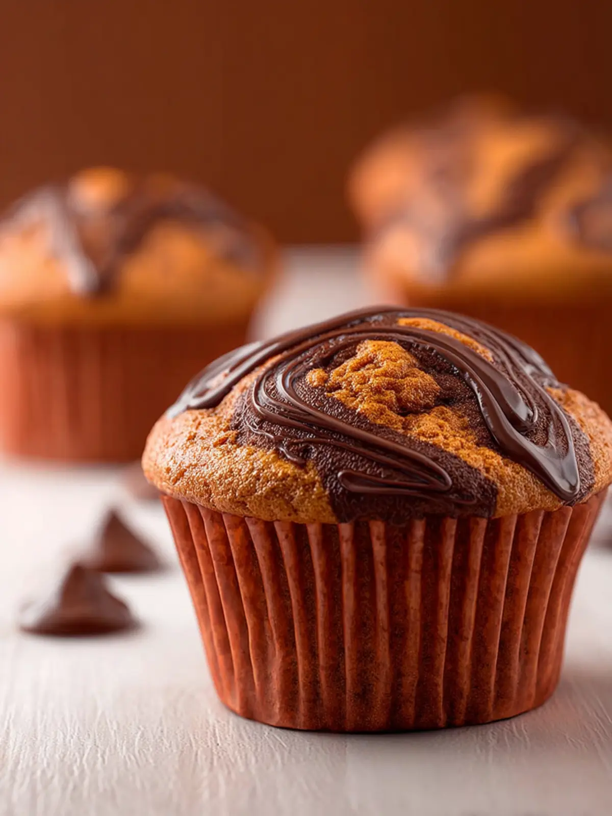 Nutella Pumpkin Muffins First Image