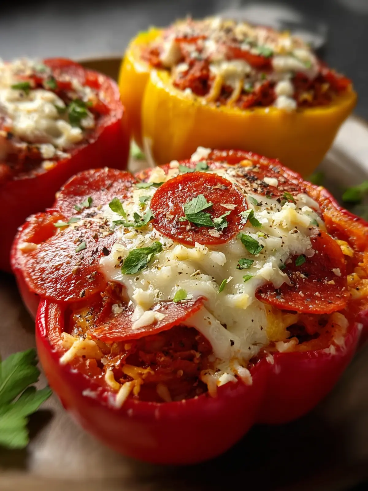 Pizza Stuffed Peppers Dinner First Image