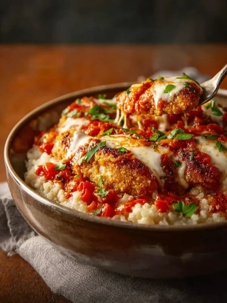 Easy Cottage Cheese Chicken Parm Bowl First Image