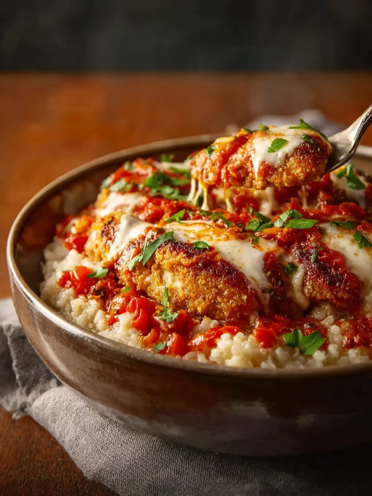 Easy Cottage Cheese Chicken Parm Bowl First Image