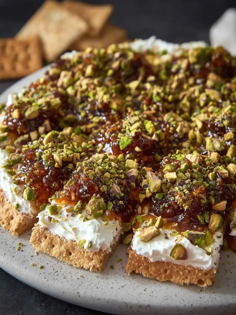 5 Minute Goat Cheese Dip with Fig Jam & Pistachios First Image