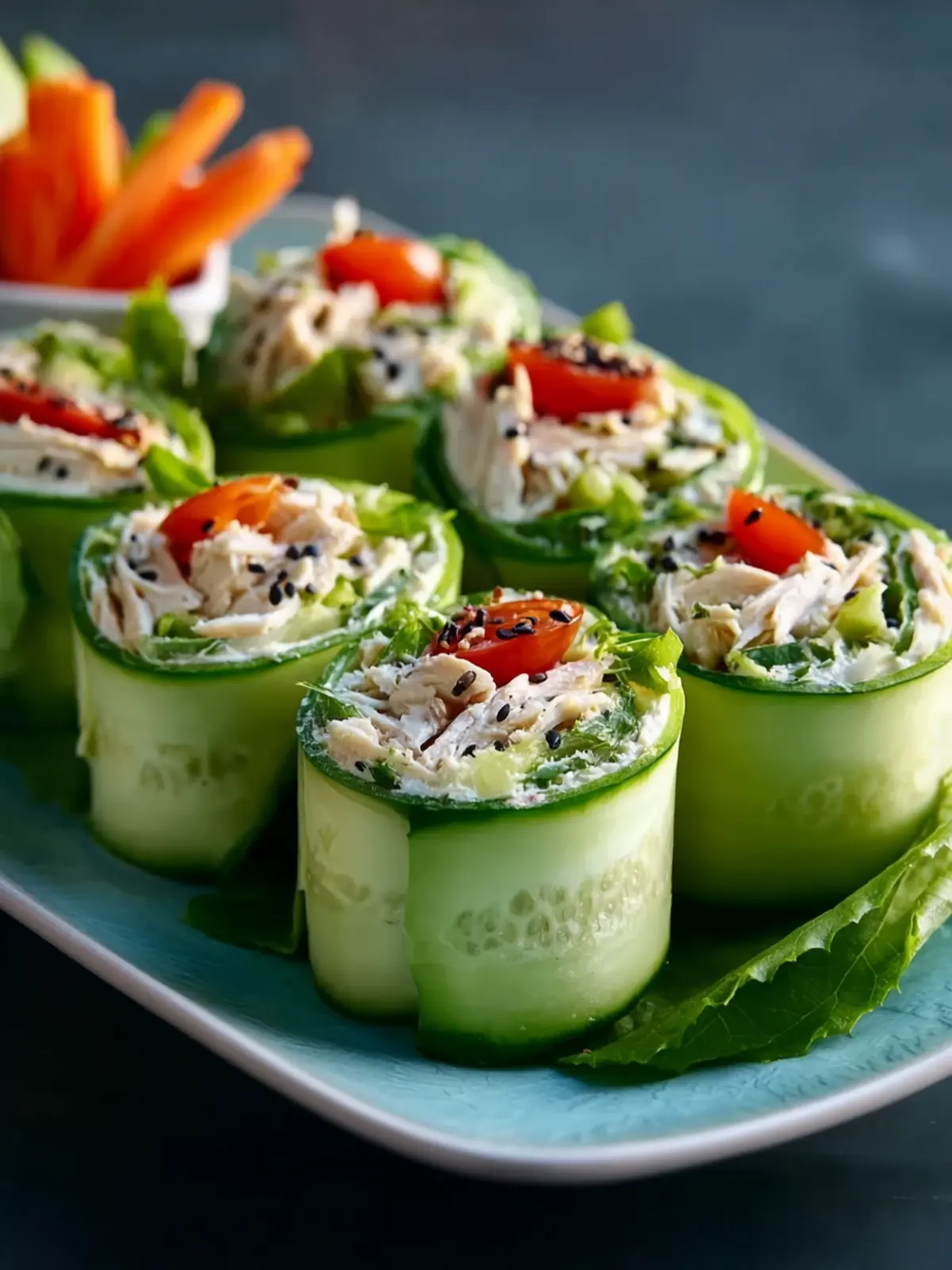 Best Chicken Salad Cucumber Roll Ups First Image