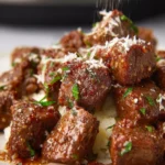 Crockpot Garlic Parmesan Steak Bites First Image