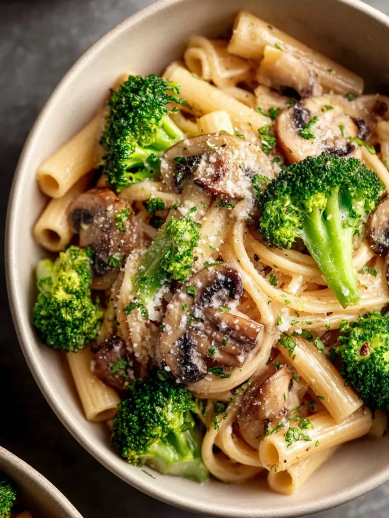Delightful Vegan Mushroom Broccoli Pasta Recipe First Image
