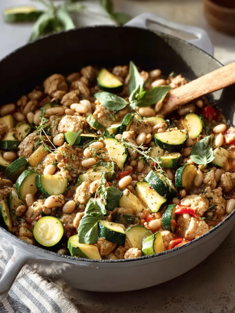 Healthy Turkey Skillet with Zucchini and White Beans First Image