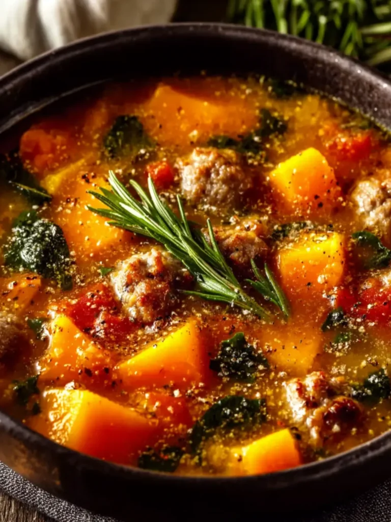 Slow Cooker Butternut Squash Sausage Soup First Image