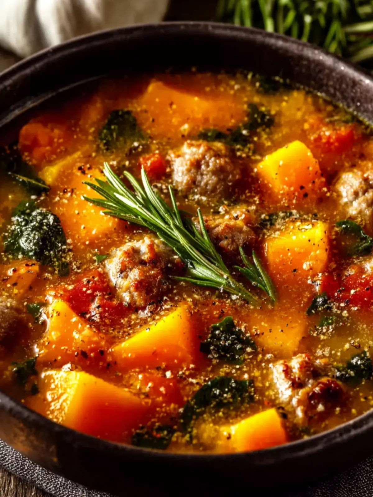 Slow Cooker Butternut Squash Sausage Soup First Image