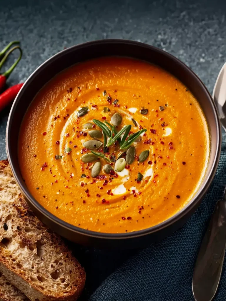 Smooth and Creamy Roasted Vegetable Soup First Image