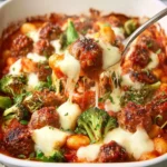 Vegetarian Baked Gnocchi with Meatballs First Image