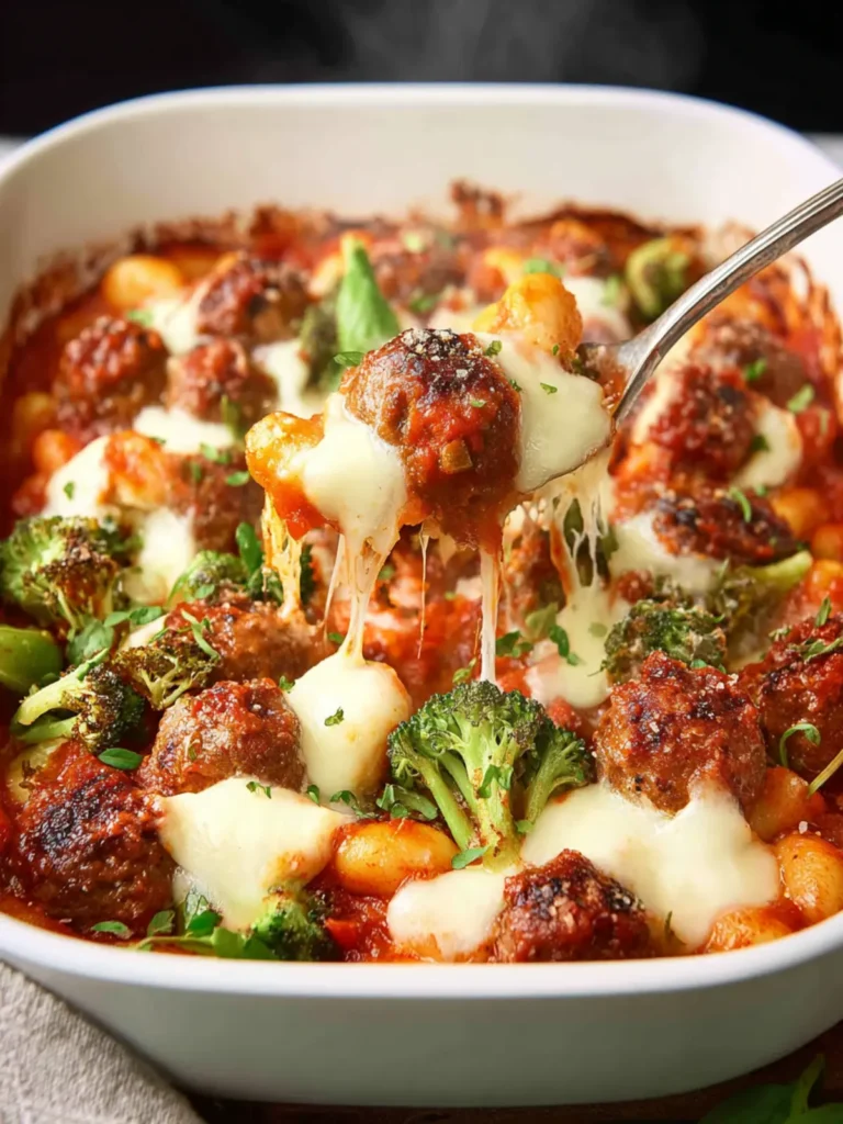 Vegetarian Baked Gnocchi with Meatballs First Image