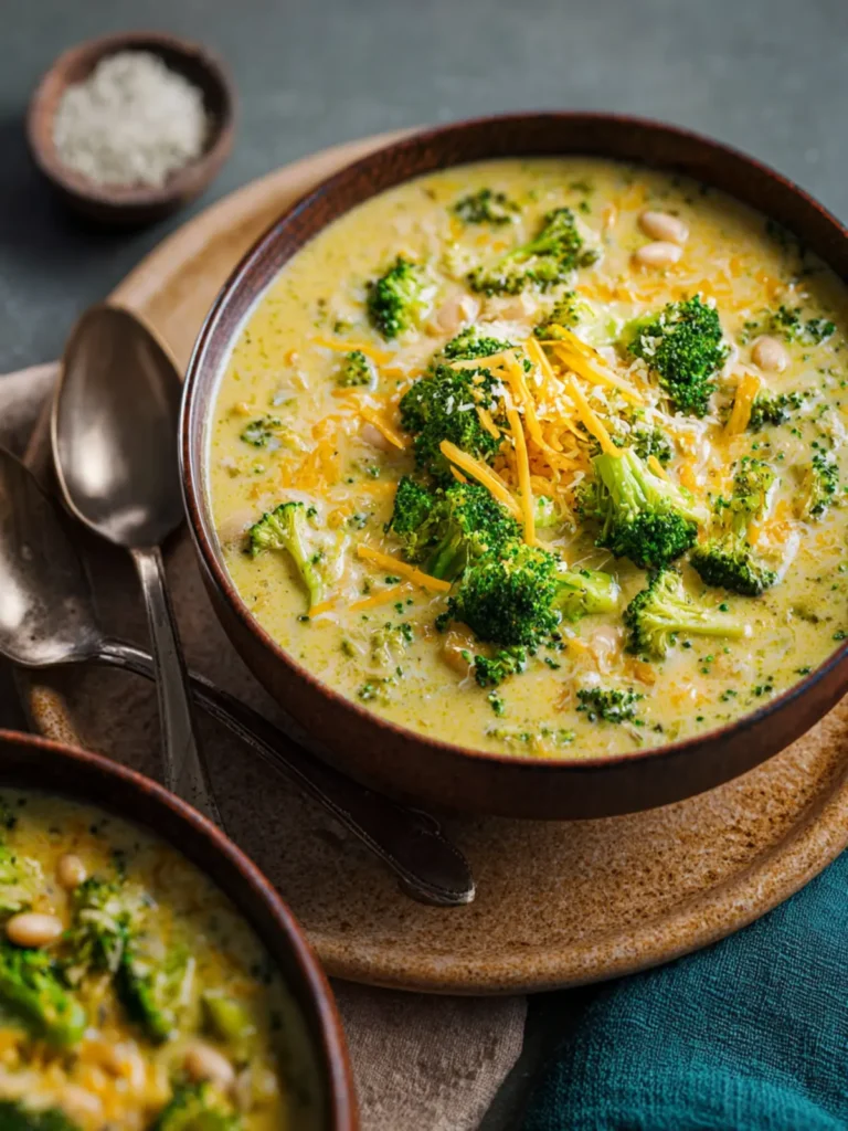 Broccoli Cheddar Soup with White Beans First Image