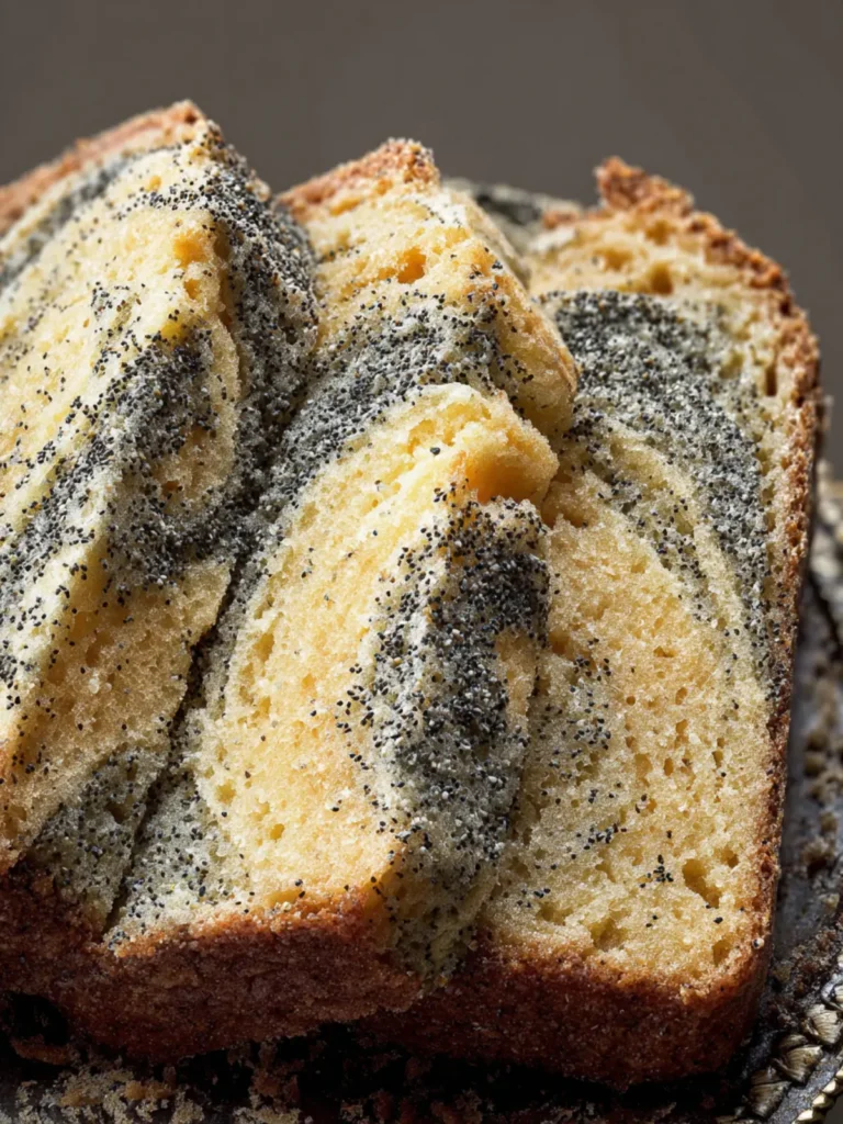 High Altitude Poppy Seed Swirl Loaf Cake First Image