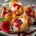 Deep Fried Strawberry Cheesecake Wonton Bites First Image