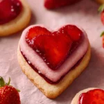 Heart-Shaped Strawberry Shortbread Cookies First Image