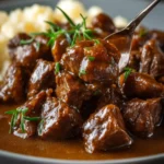 Slow Cooker Beef Tips and Gravy First Image