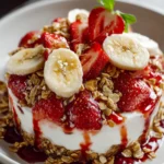 Strawberry Banana Crunch Dessert Salad First Image