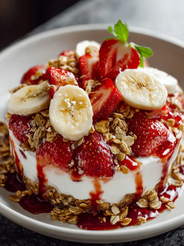 Strawberry Banana Crunch Dessert Salad First Image