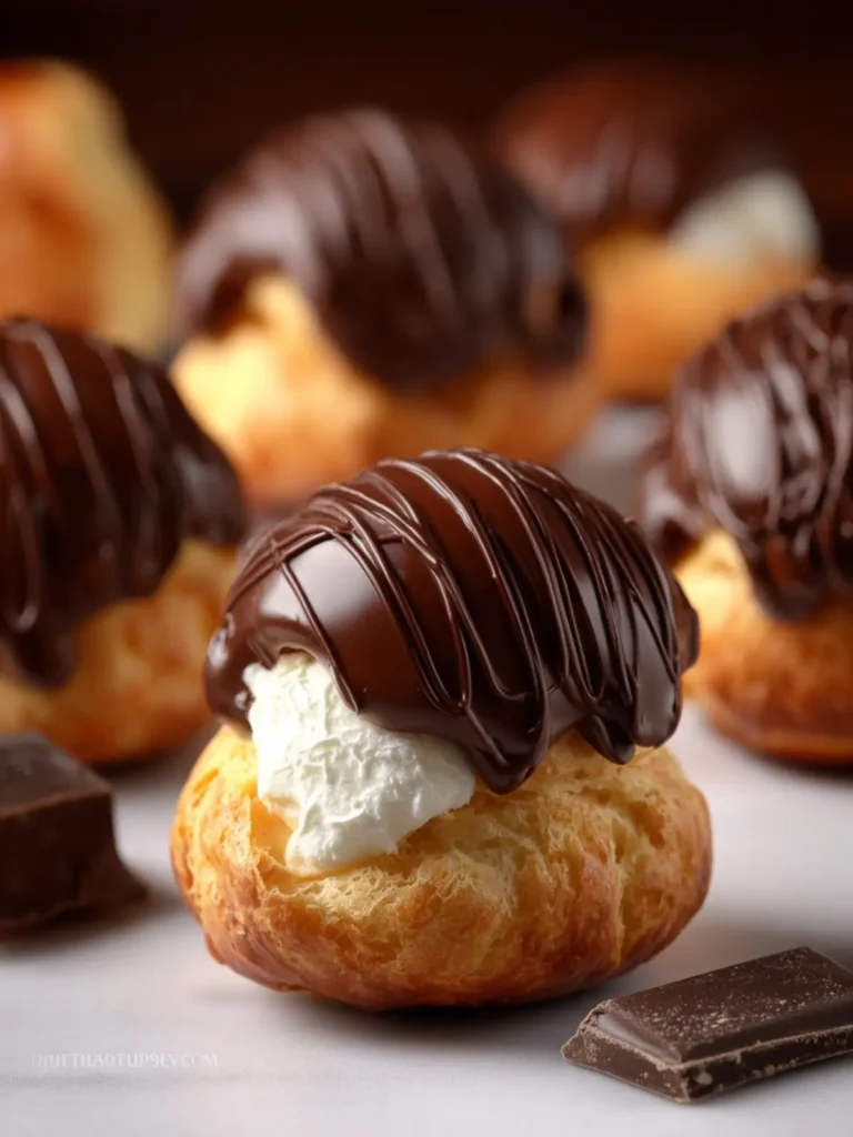 chocolate covered cream puffs First Image