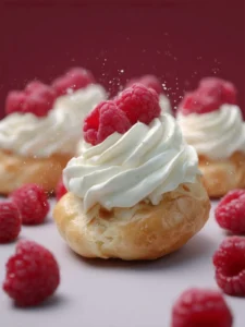 raspberry cream puffs chantilly First Image