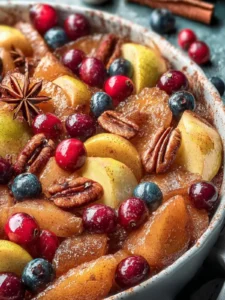 Fruit Bake Dessert with Cinnamon and Nutmeg First Image