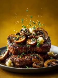 Garlic Butter Steak and Mushrooms First Image