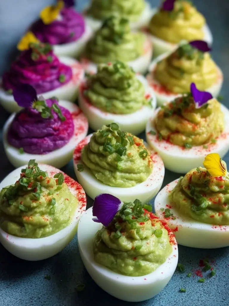 Pride Month Rainbow Guacamole Deviled Eggs to Dazzle You First Image