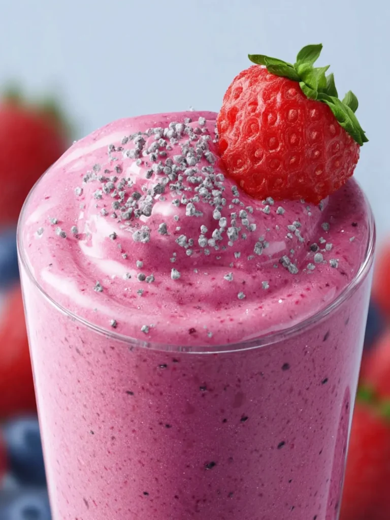 Strawberry Blueberry Smoothie with Greek Yogurt First Image